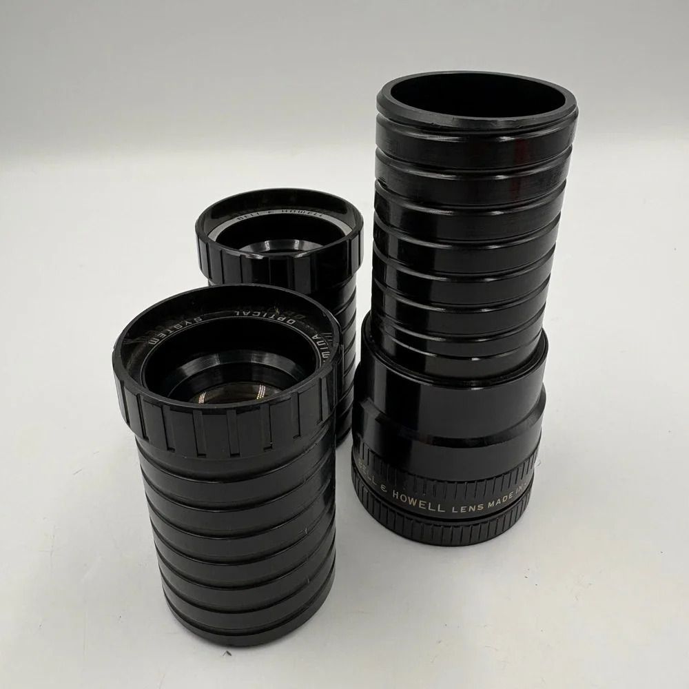 Vintage Bell & Howell Projector Lens Lot 3pc Good Filmovara Lumina II Luminar